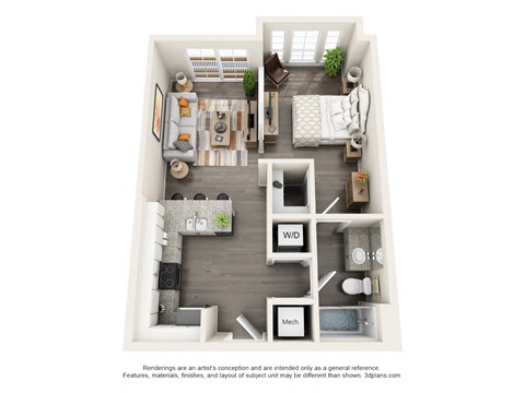 A1b- HARRY Floor Plan at The Factory at Garco Park, North Charleston, SC